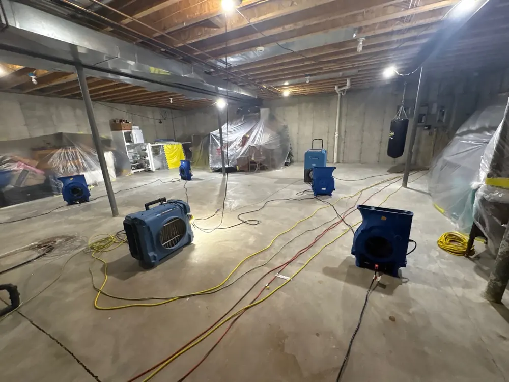 Restoration equipment on a Houston job