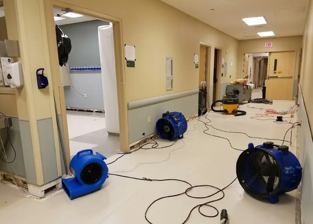 Restoration equipment on a Houston job