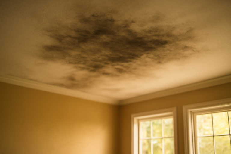 Smoke-Stained Ceiling Cleanup