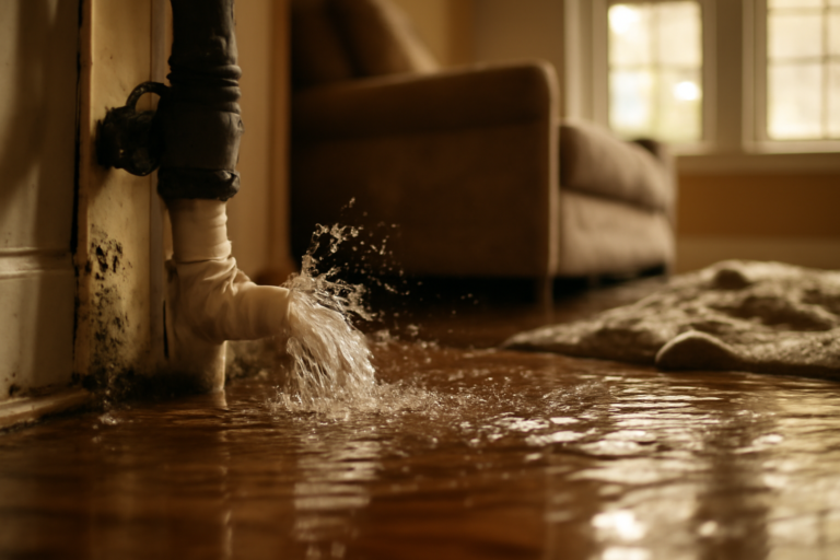 Water Pipe Break Repair & Cleanup